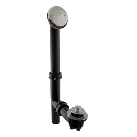 Westbrass Black 1-1/2" Tubular Pull & Drain Bath Waste in Satin Nickel 597144-07